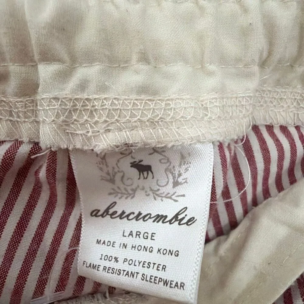 Abercrombie & Fitch Y2K Stripped Pajamas with moose Appliqué Kids Large